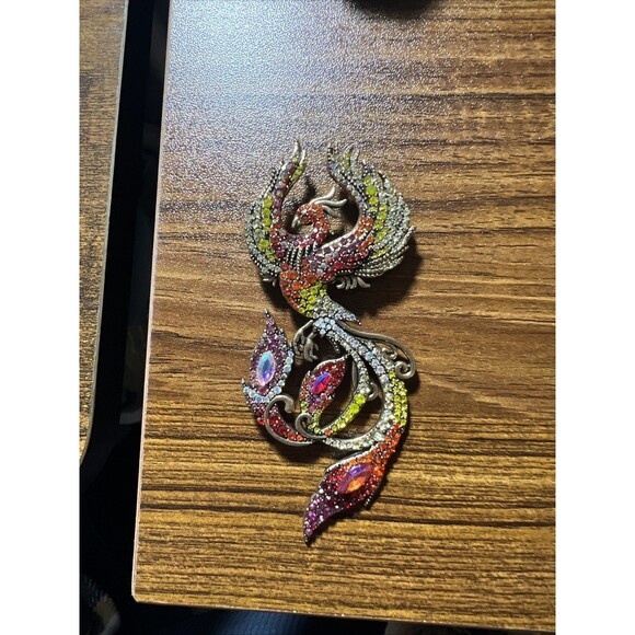 Jewelry Brooch Red Phoenix Brooch Rhinestone - Picture 4 of 13
